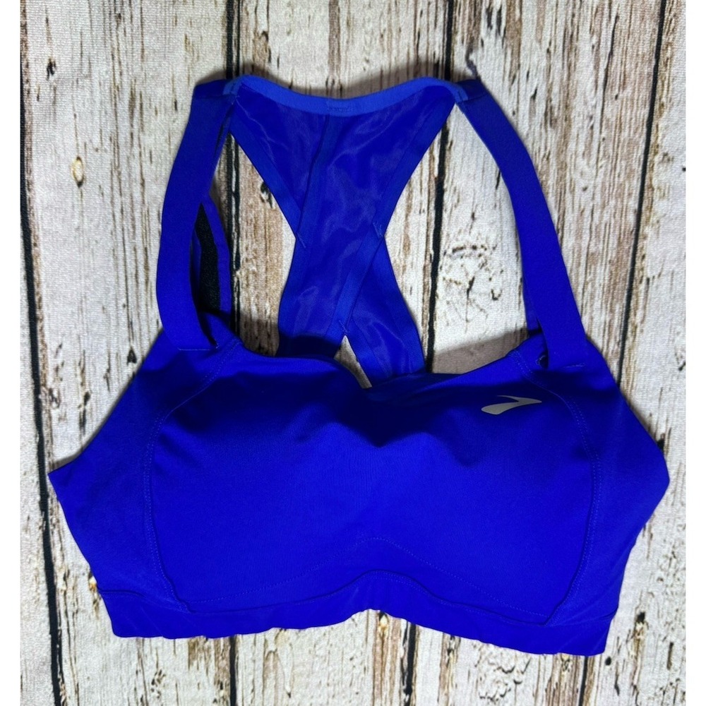 Brooks Juno Blue Racerback Sports Bra‎ 32D High Impact 350071